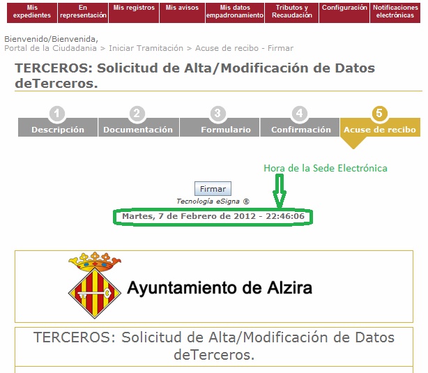Hora de la sede