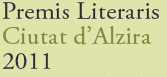 Premis Literaris Ciutat d'Alzira plca2011