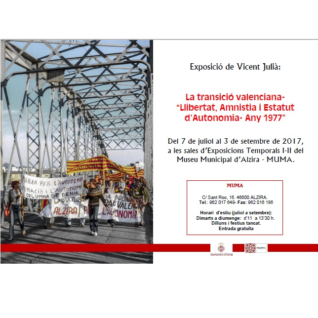 EXPOSICIÓ FOTOGRÀFICA: “LA TRANSICIÓ VALENCIANA: LLIBERTAT, AMNISTIA I ESTATUT D’AUTONOMIA – ANY 1977” expo amnistia