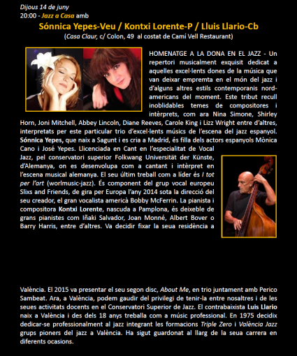 20 mostra de jazz sonnica yepes