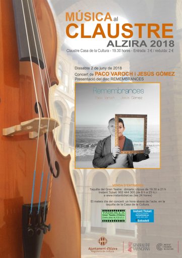 Música al Claustre 2018 cartell Remembrancesl