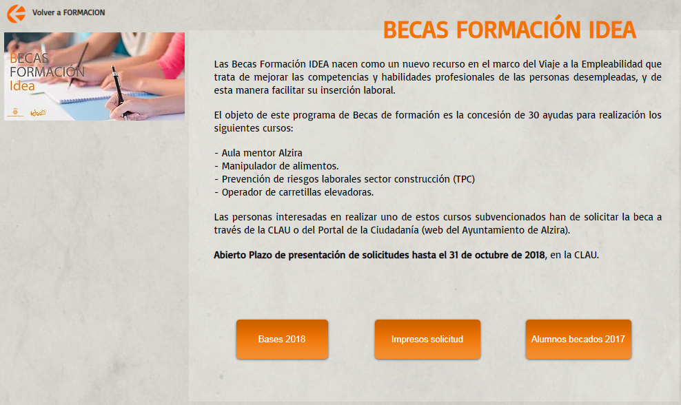 becas formacion idea