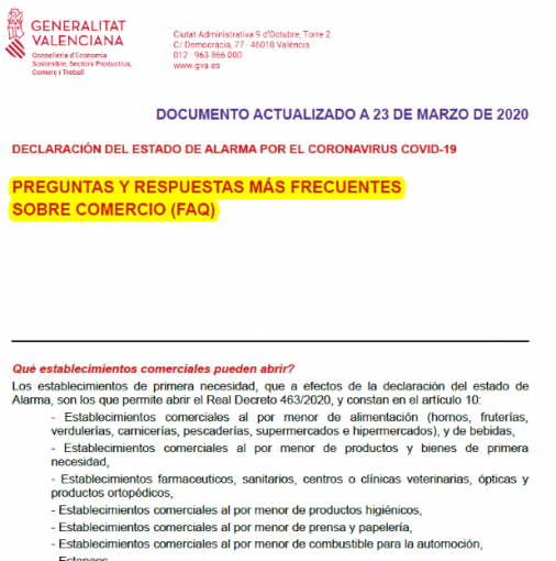 FAQ comercio