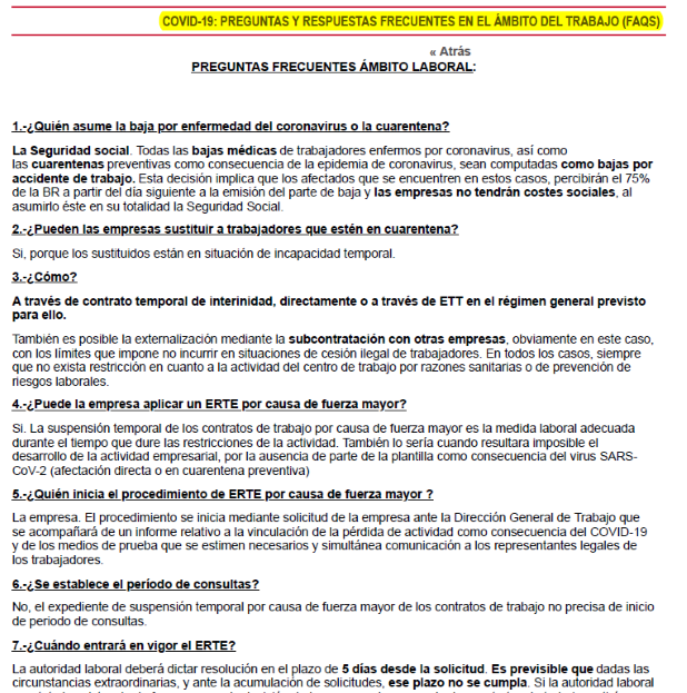 FAQ trabajo