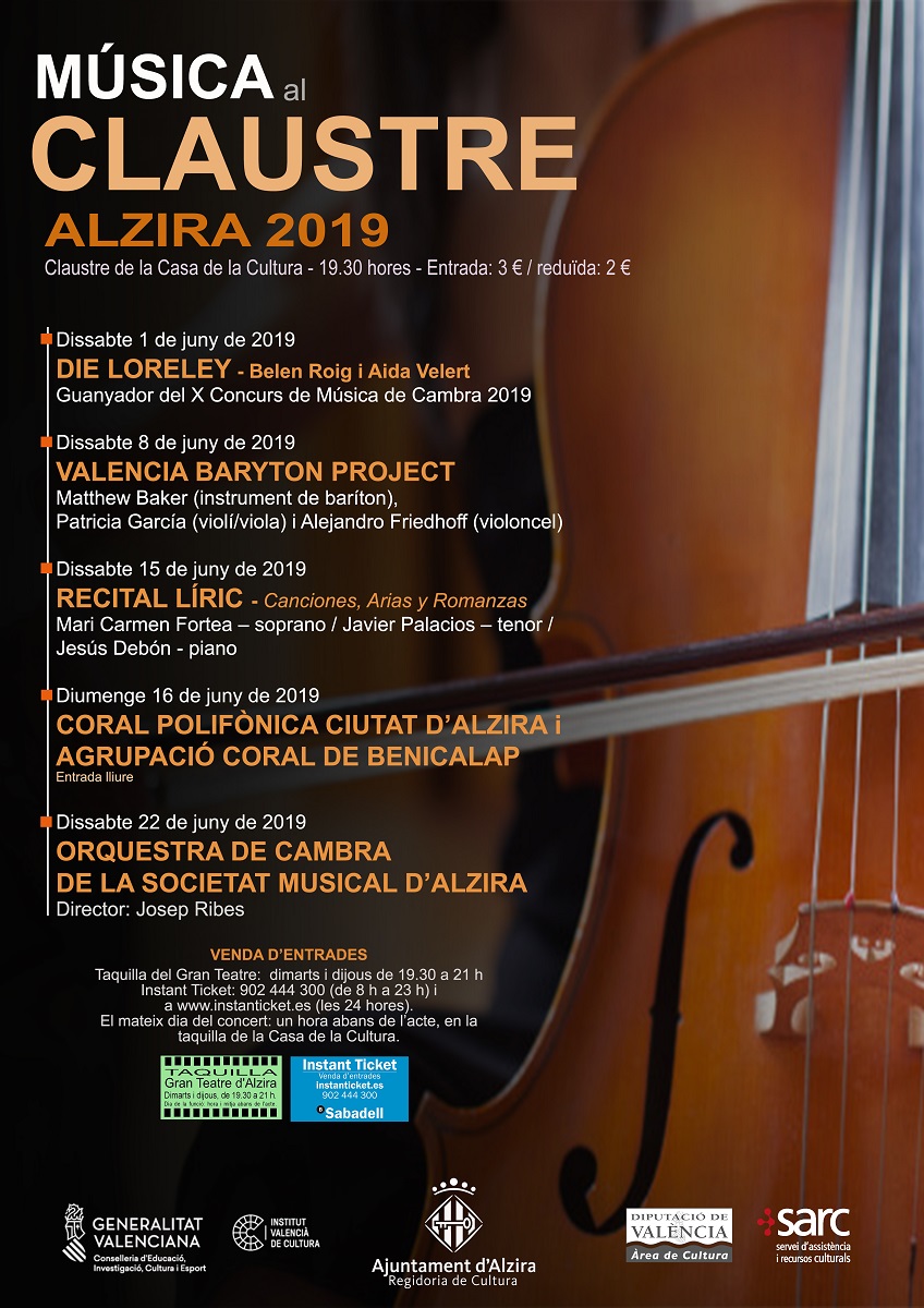 cartell Música al Claustre 2019