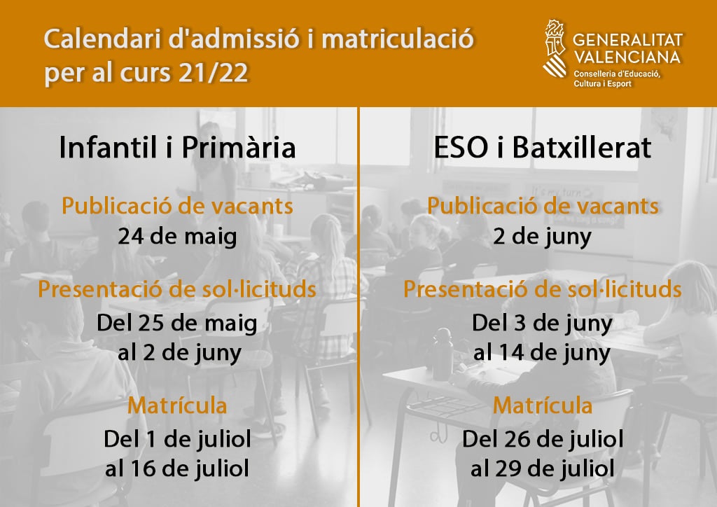 requadre calendari escolarització