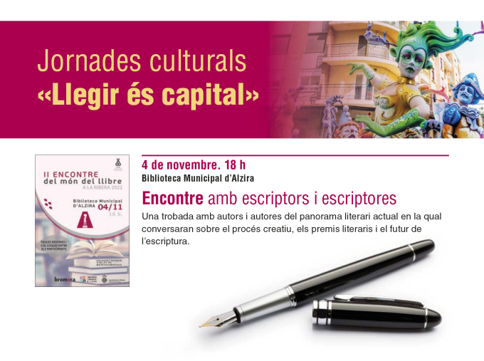 Jornades Culturals “Encontre amb escriptors i escriptores”
