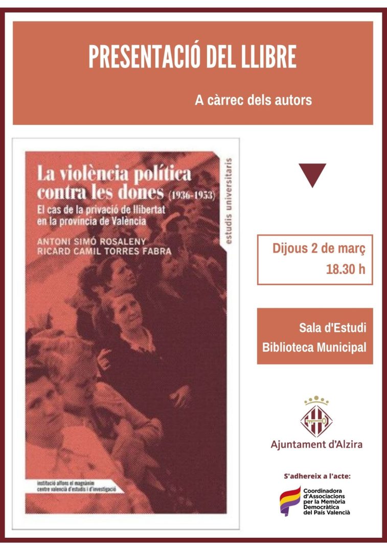 Presentació del llibre La violència política contra les dones (1936-1953)