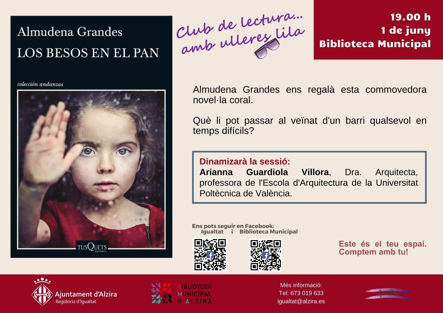 Club de lectura amb ulleres lila