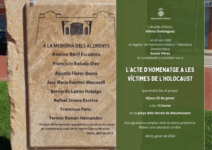 Homenatge a les víctimes alzirenyes de l'holocaust a Mauthausen