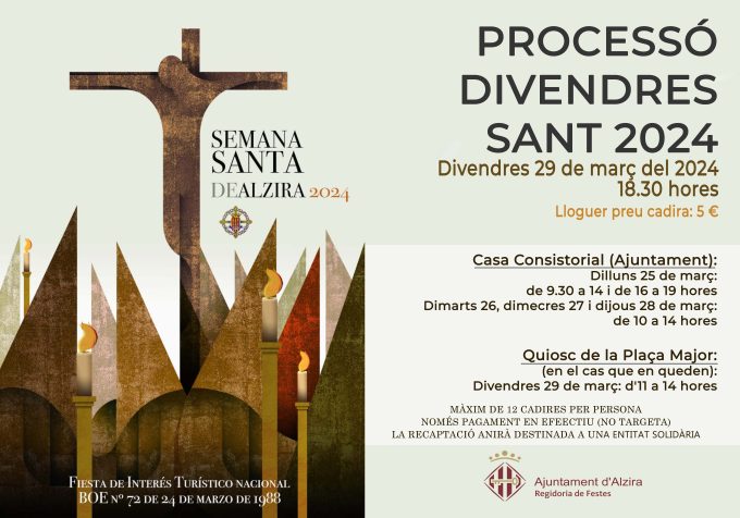 Horari venda cadires Divendres Sant 2024