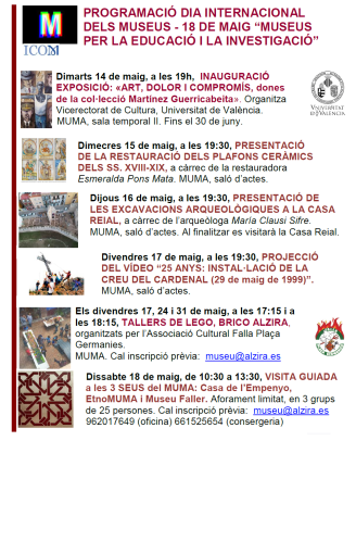 PROGRAMACIÓ DIA INTERNACIONAL DELS MUSEUS