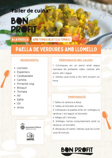 Paella de verdures amb llomello