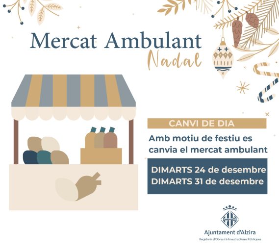 Atenció CANVI DE DIA MERCAT AMBULANT