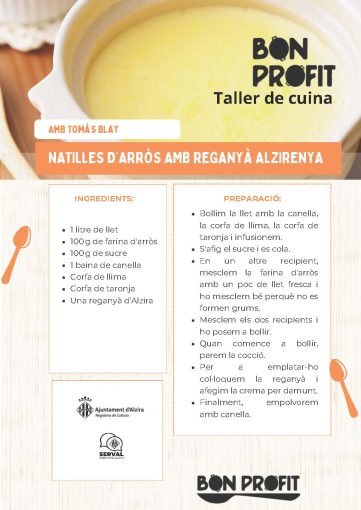 Natilles d'arròs amb reganyà alzirenya