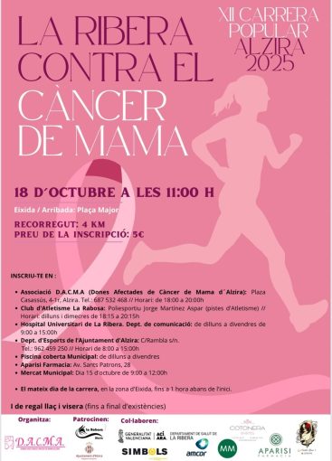 18 de octubre XII CARRERA “LA RIBERA CONTRA EL CÁNCER”