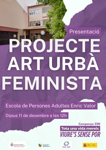 Presentació del projecte d'art urbà feminista: un mural contra la violència masclista i vicària